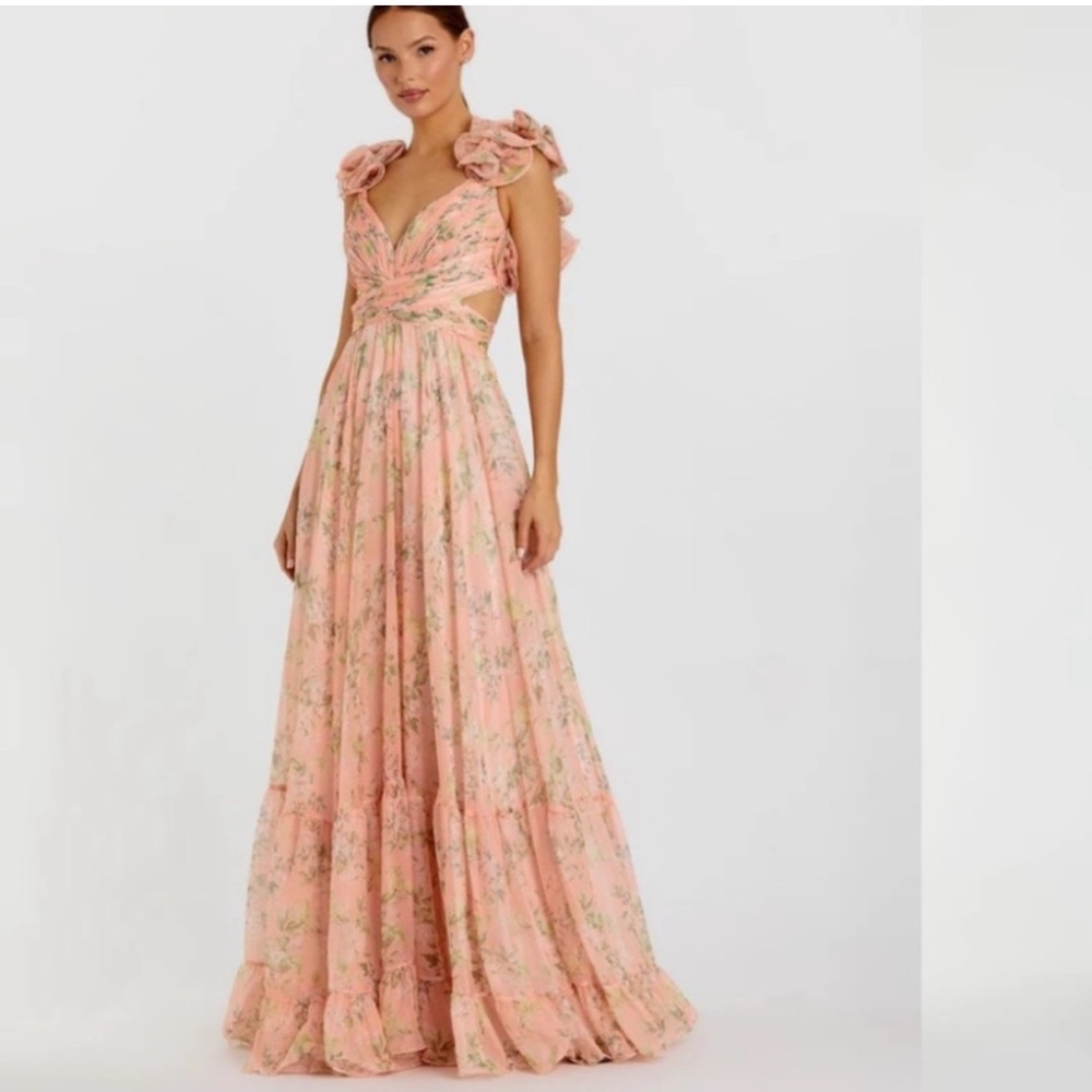 Mac Duggal Floral Chiffon Cutout
Ballgown - Size 2